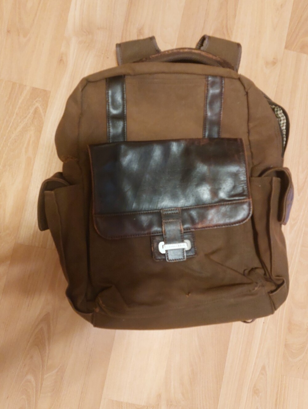 Vintage Cutter & Buck Brown Canvas Leather Backpack American Classic Collection
